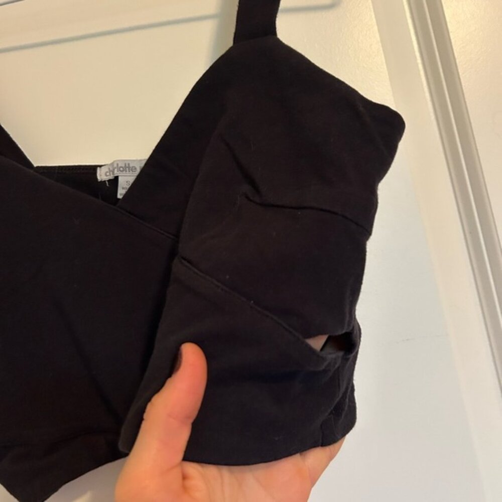 Black Crop Top with cut outs - Picture 4 of 5